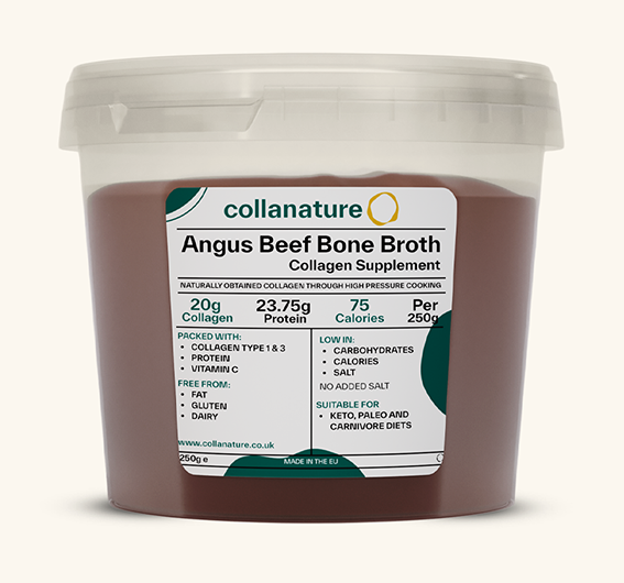 100% Super-Concentrated Natural Bovine Bone Broth Collagen.