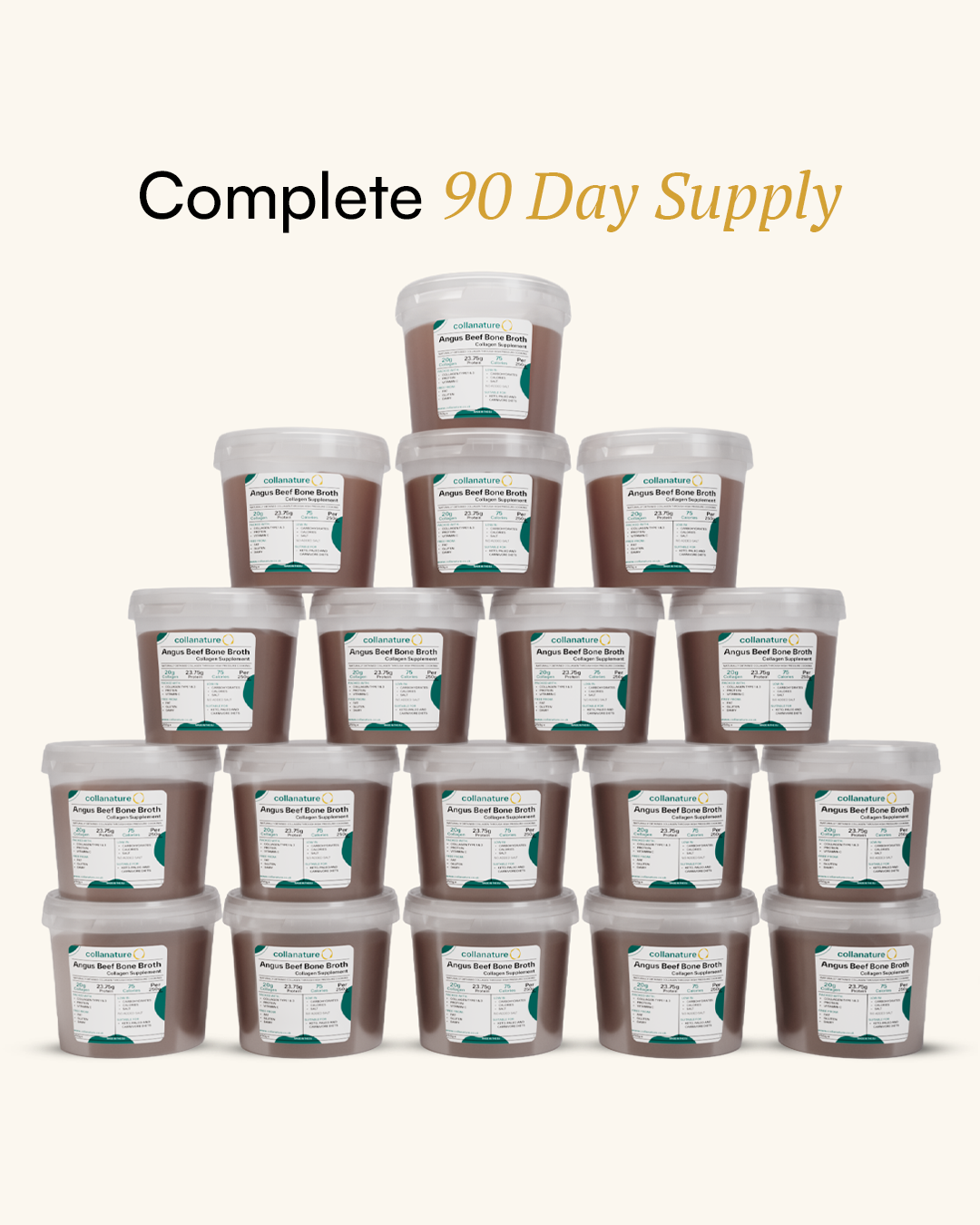 100% Natural, Bioavailable Collagen – 20,000 mg Super Concentrated Beef Bone Broth, Slow-Cooked & Nutrient-Rich (Unflavoured)