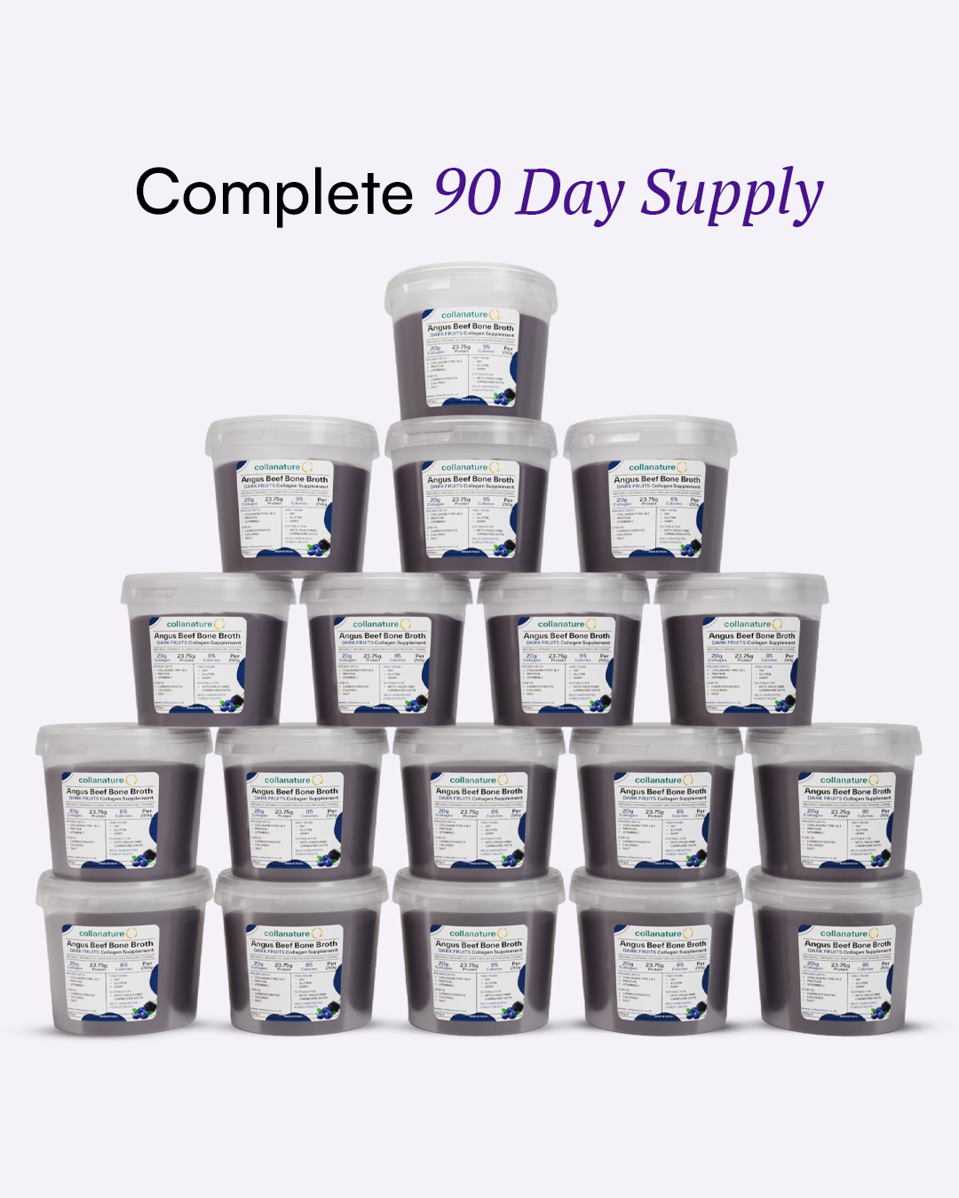 100% Natural, Bioavailable Collagen – 20,000 mg Super Concentrated Beef Bone Broth, Slow-Cooked & Nutrient-Rich (Wild Blueberries & Blackberries)