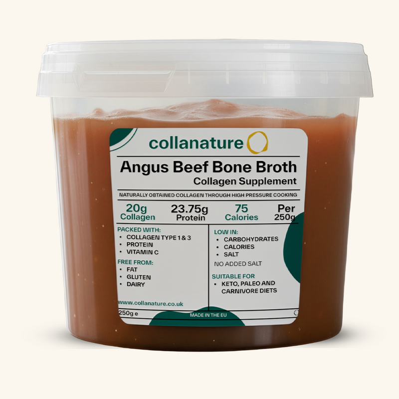100% Super-Concentrated Natural Bovine Bone Broth Collagen.